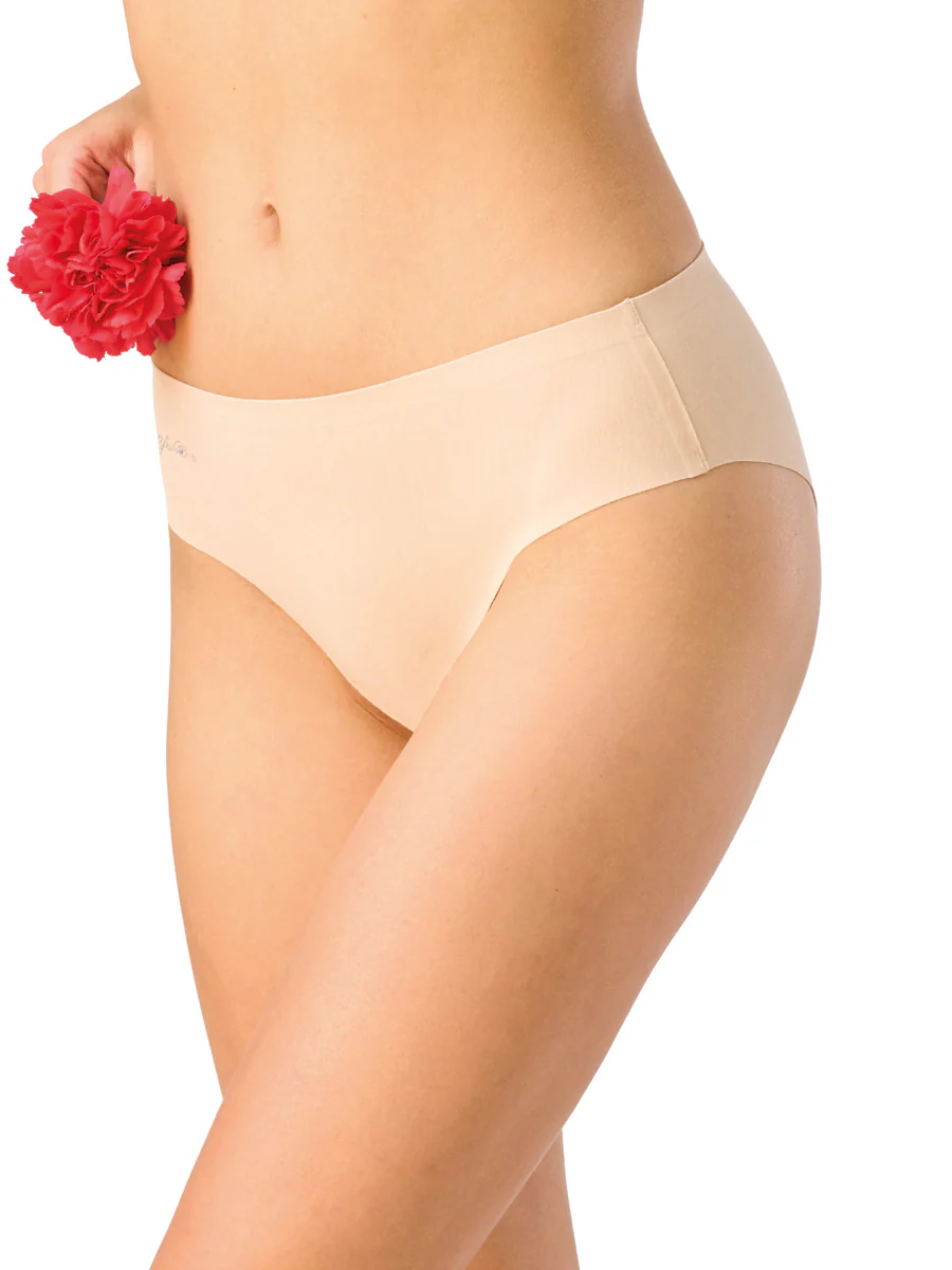 Bezszwowe midi bikini 1 szt. - beżowe