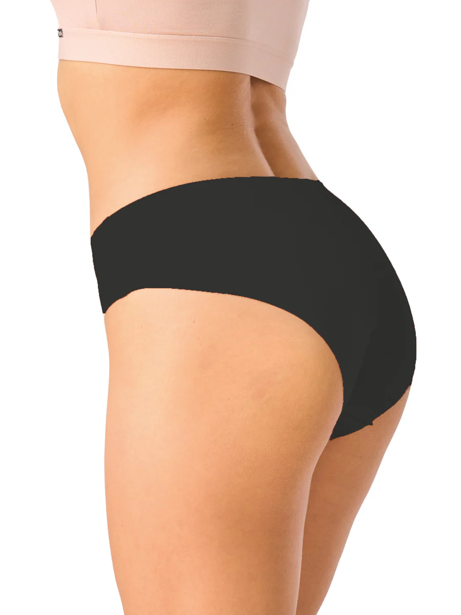 Bezszwowe midi bikini z odsłonięta linią pośladków 1 szt. czarne - Image 3