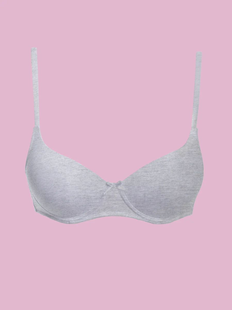 Biustonosz dla nastolatek bez cięć z termicznie modelowanymi miseczkami - SZARY MELANŻ - Image 5