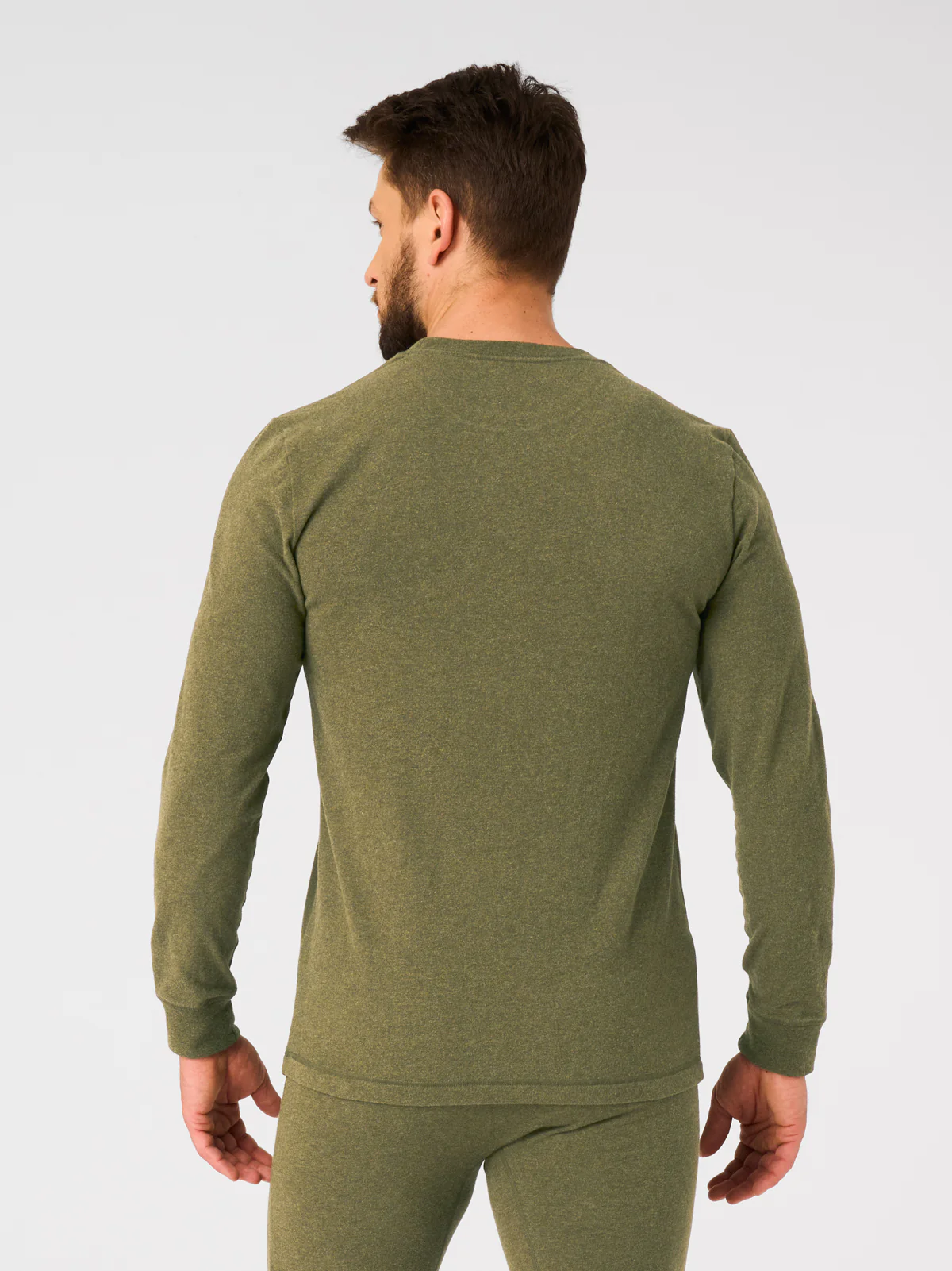Ciepła bielizna – Hot Touch – Męska koszulka z długim rękawem-khaki - Image 5