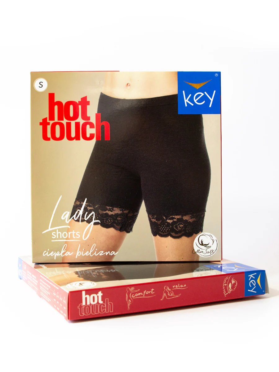 Długie szorty z koronką Hot Touch-jasno szary melanż - Image 3
