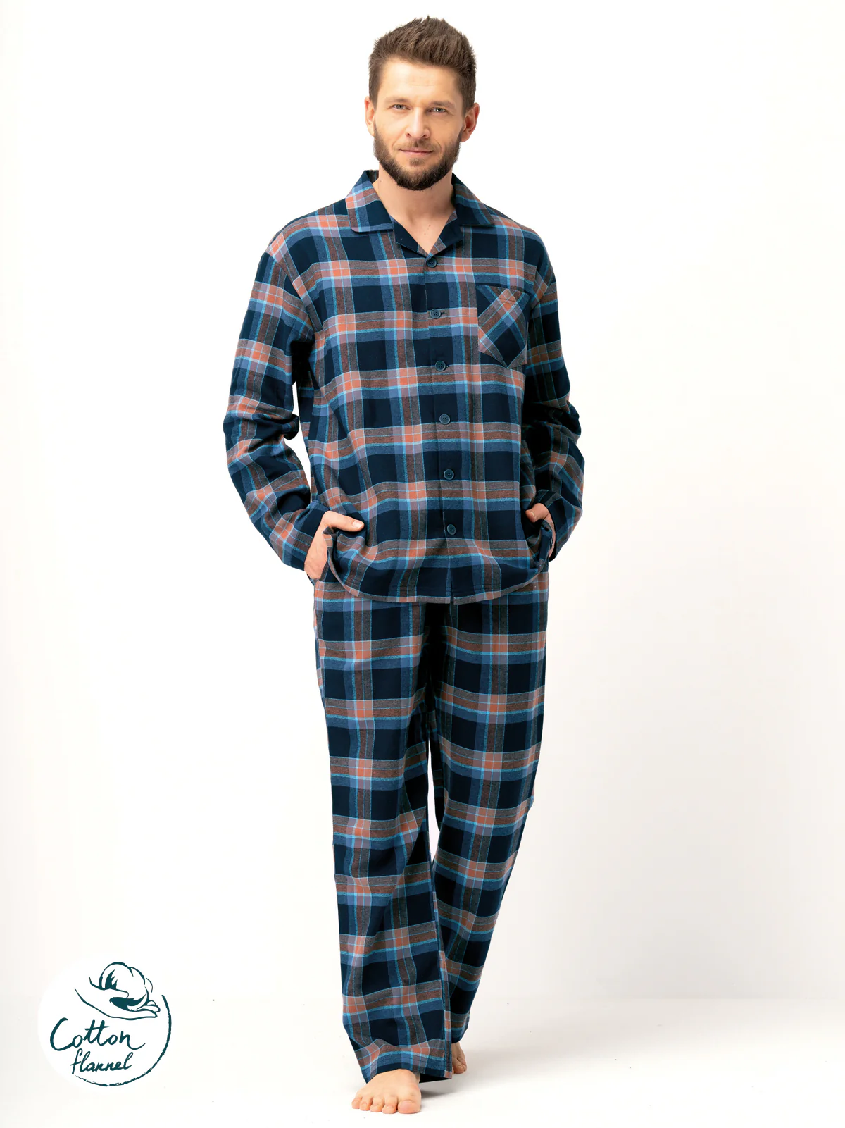 ELEGANCKA FLANELOWA PIŻAMA MĘSKA - Image 2