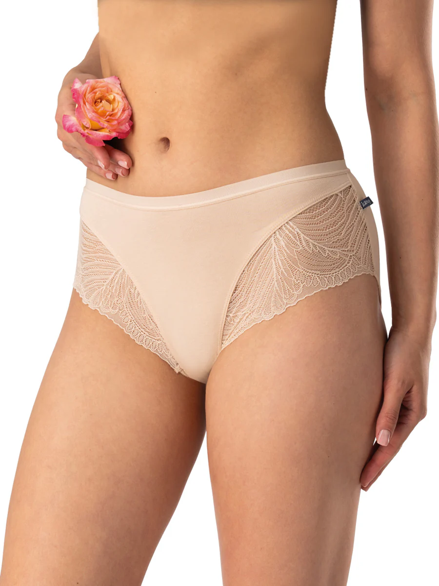 ELEGANCKIE MIDI BIKINI Z KORONKĄ 2szt. - beżowe