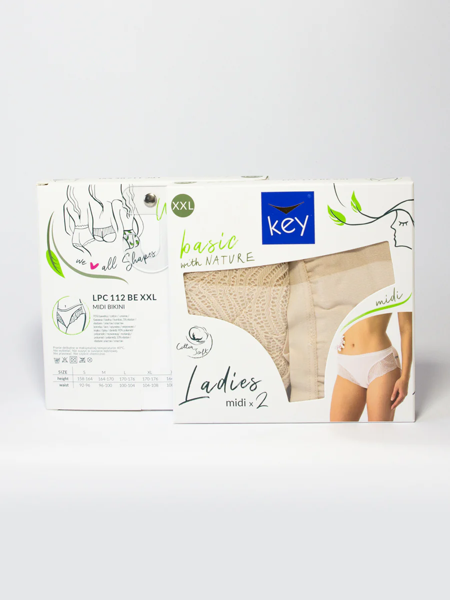 ELEGANCKIE MIDI BIKINI Z KORONKĄ 2szt. - beżowe - Image 4