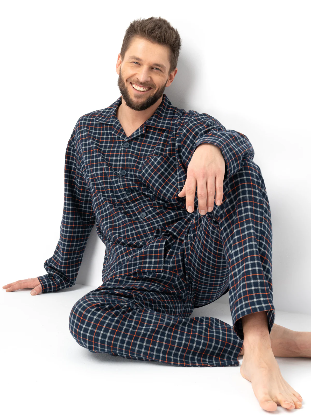 KLASYCZNA FLANELOWA PIŻAMA MĘSKA - Image 5