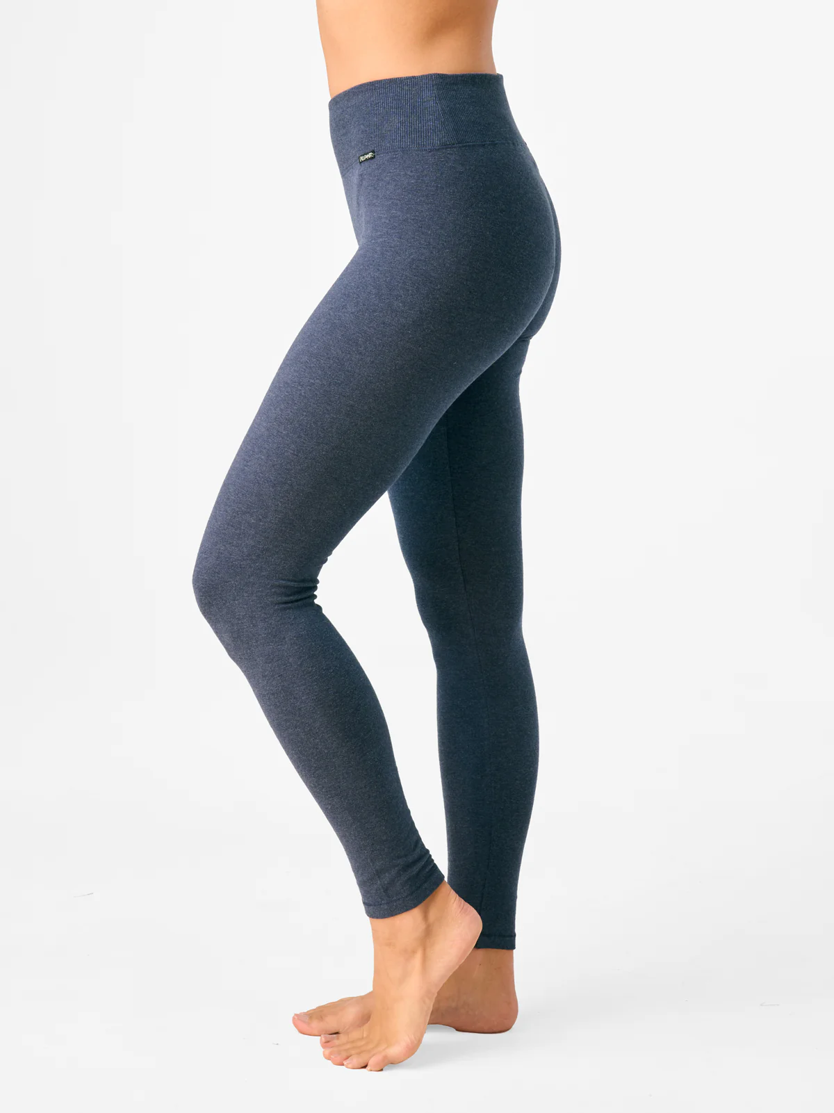 Legginsy Hot Touch z elastyczna gumką RIB-granatowy melanż