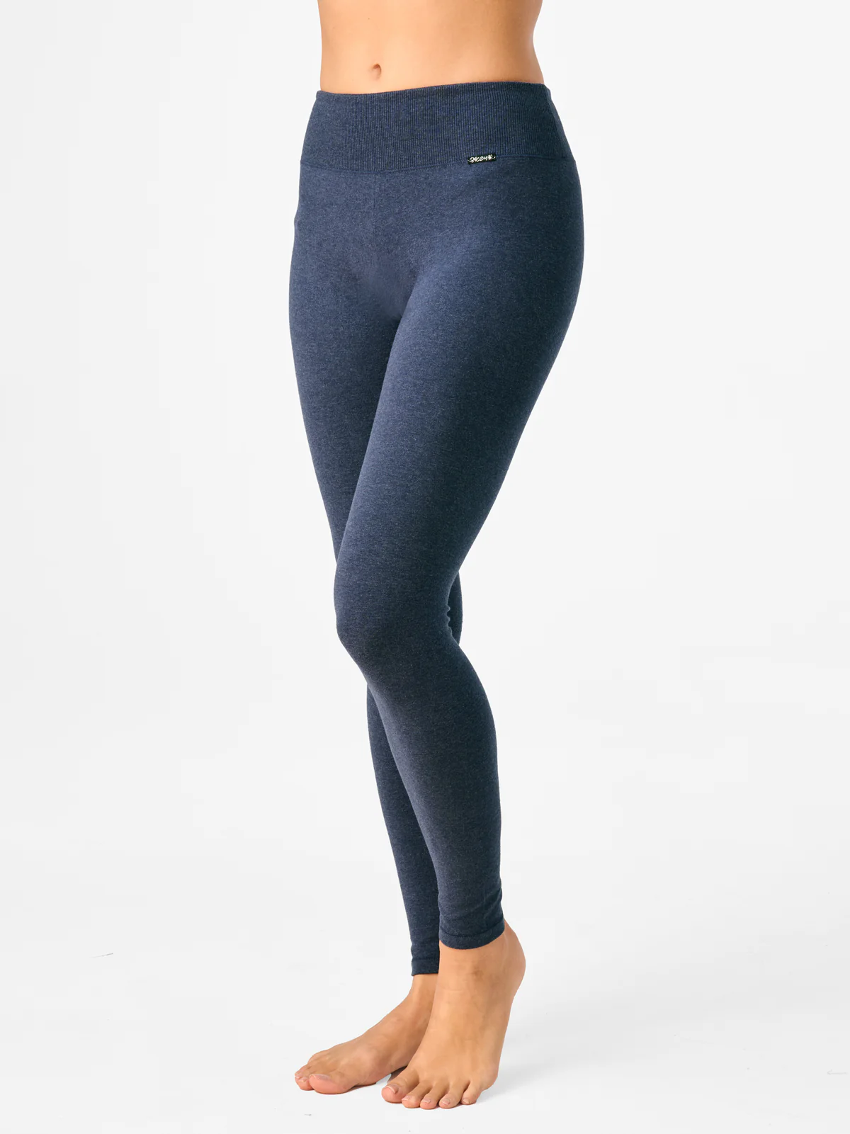 Legginsy Hot Touch z elastyczna gumką RIB-granatowy melanż - Image 2