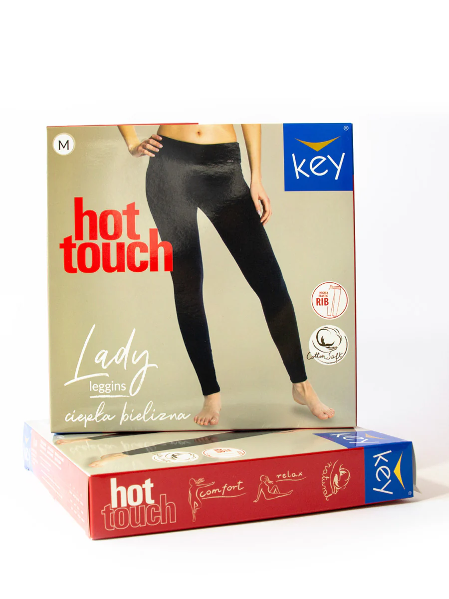 Legginsy Hot Touch z elastyczna gumką RIB-beżowy melanż - Image 5