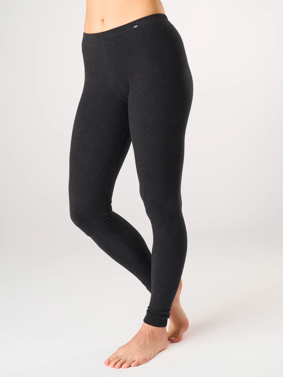 Legginsy Hot Touch z wąską gumką w pasie - czarny melanż