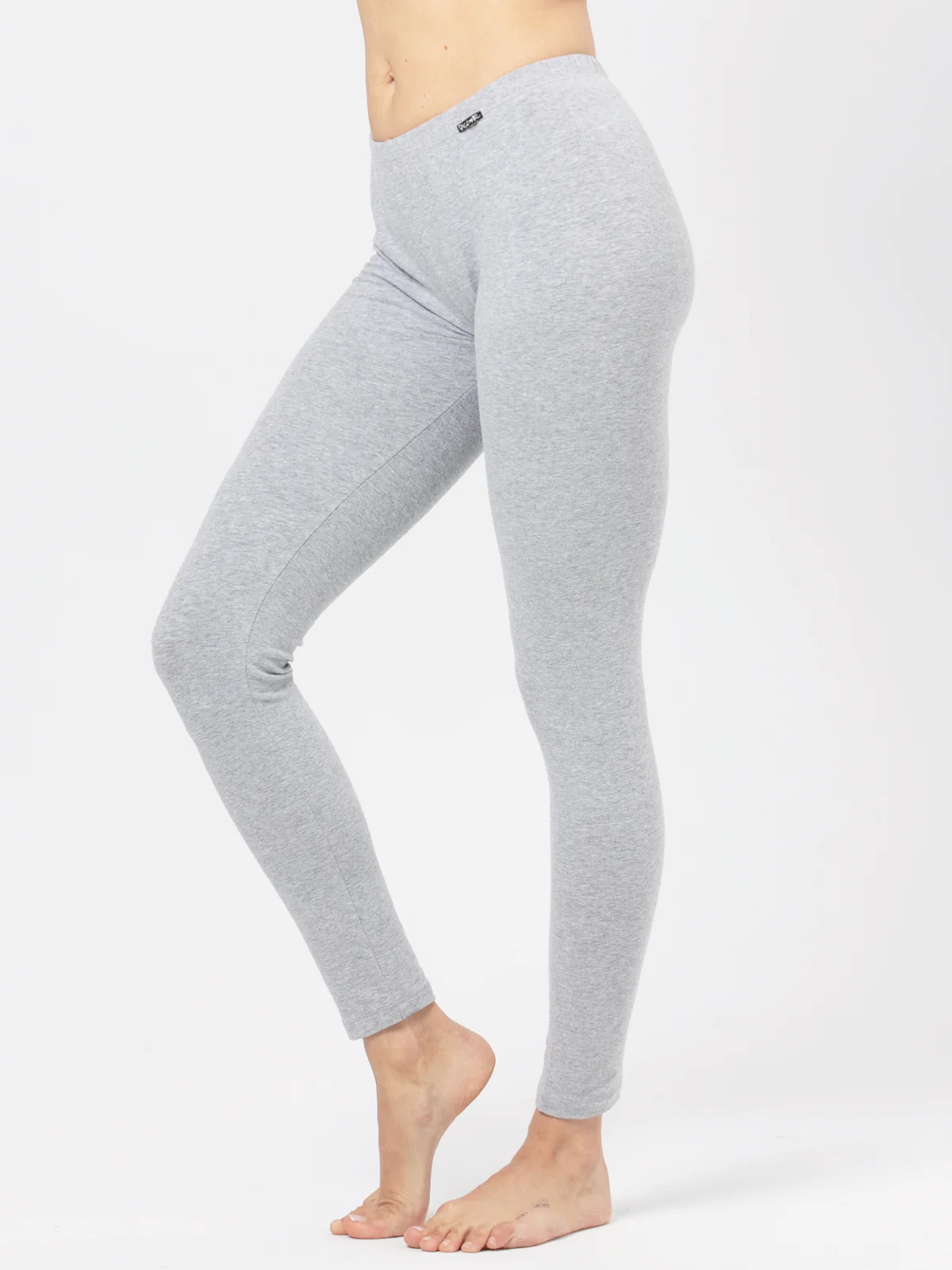 Legginsy Hot Touch z wąską gumką w pasie - jasno-szary melanż