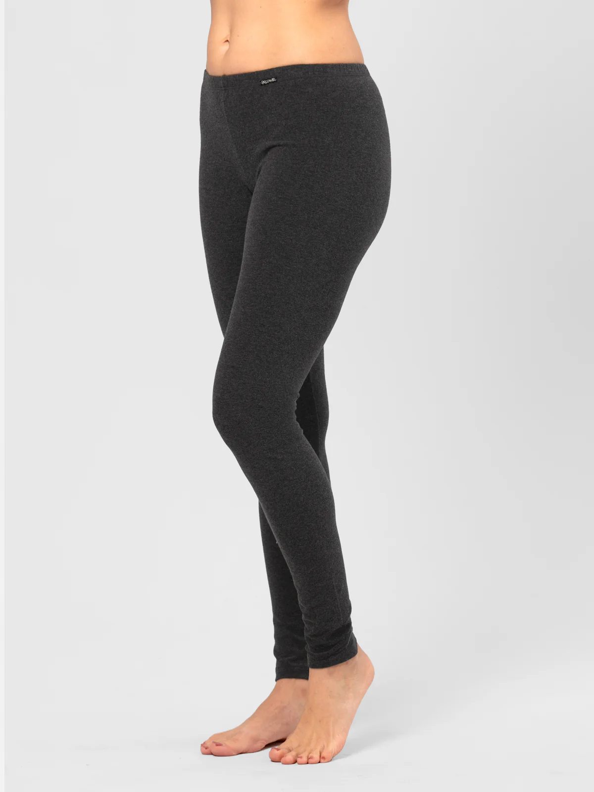 Legginsy Hot Touch z wąską gumką w pasie - szary melanż - Image 2
