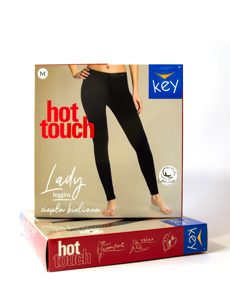 Legginsy Hot Touch z wąską gumką w pasie - jasno-szary melanż - Image 3