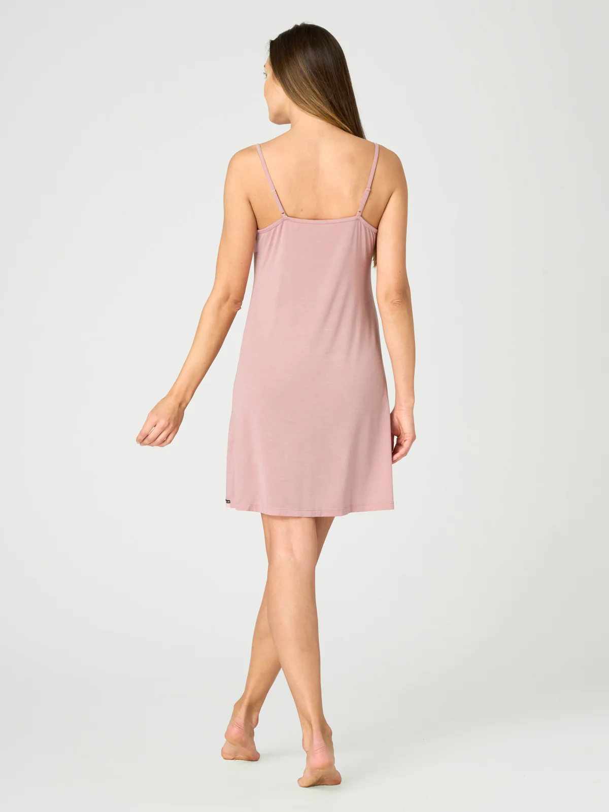 Lekka koszulka nocna/halka modal & wełna merino - 3 sploty - różowa - Image 3