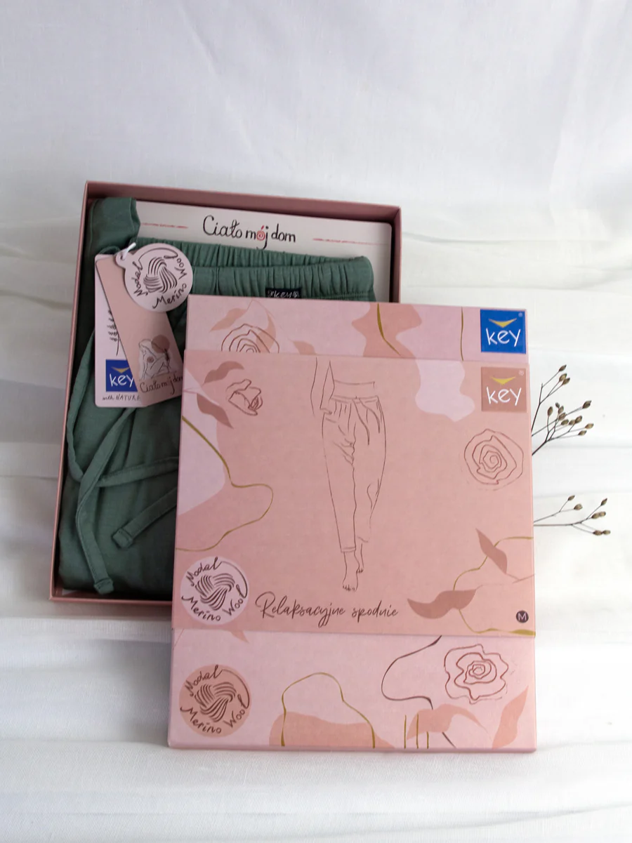 Lekkie spodnie modal & wełna merino - 3 sploty - zielone - Image 6