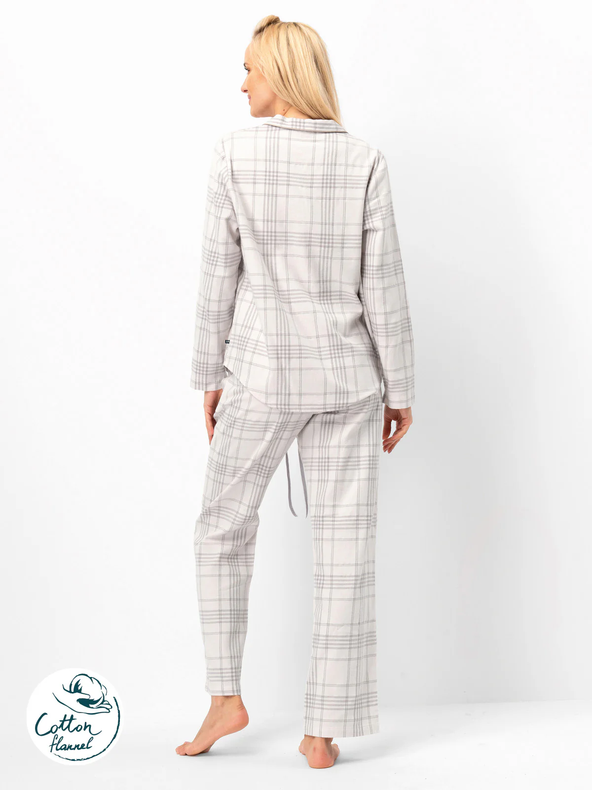 ELEGANCKA PIŻAMA DAMSKA W KRATĘ - Image 3