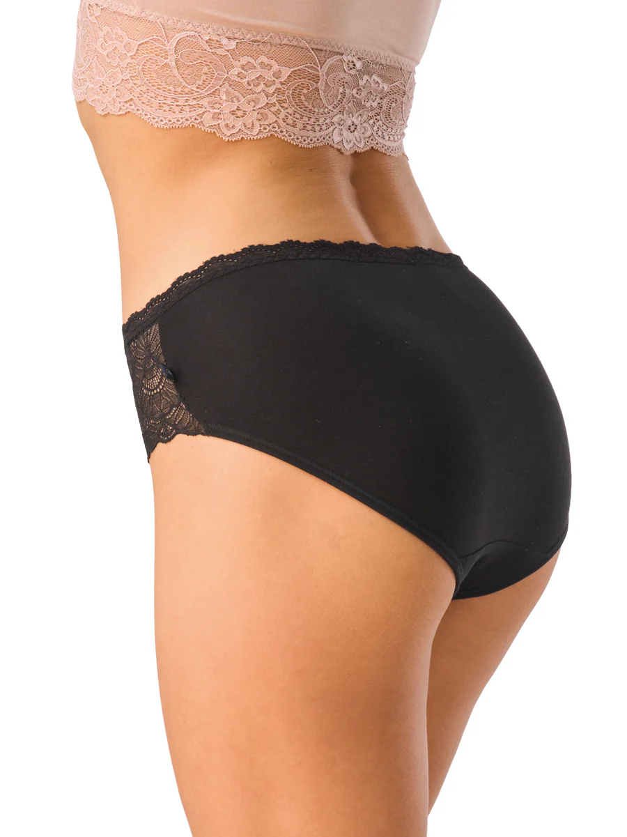 Zmysłowe koronkowe majtki midi bikini 2 szt - czarne - Image 4