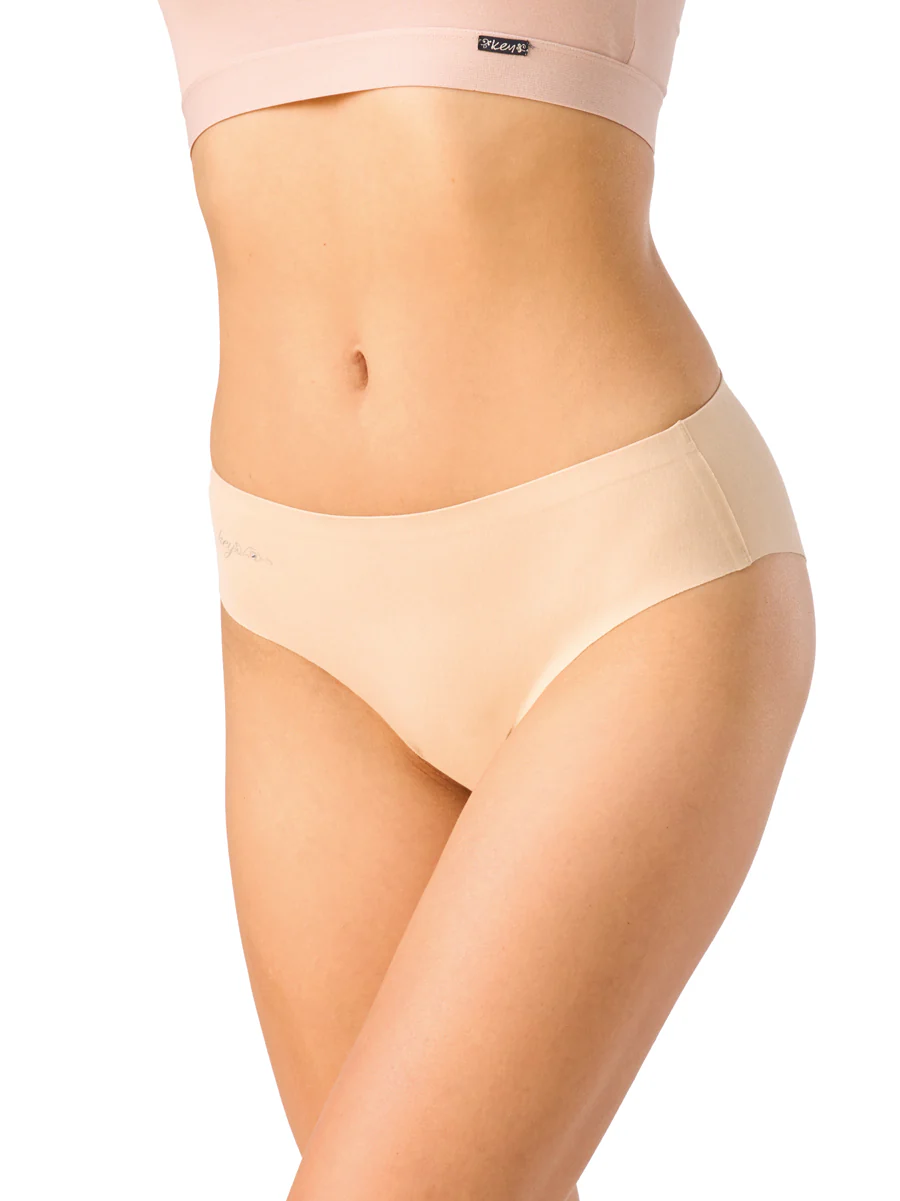 Bezszwowe midi bikini z odsłonięta linią pośladków 1 szt. beżowe - Image 2