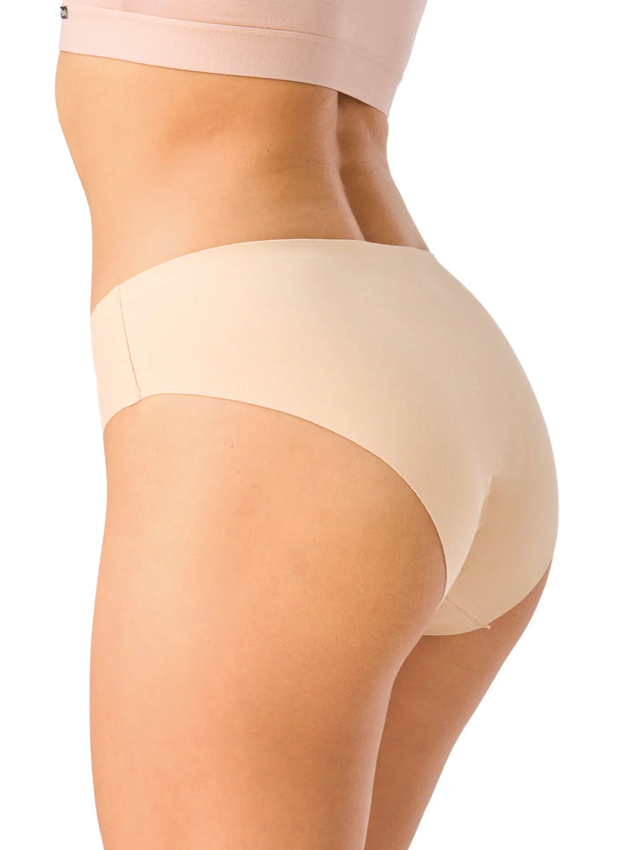 Bezszwowe midi bikini z odsłonięta linią pośladków 1 szt. beżowe - Image 3