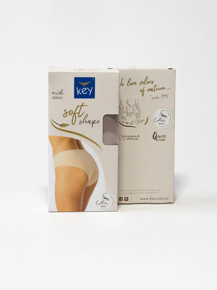 Bezszwowe midi bikini z odsłonięta linią pośladków 1 szt. beżowe - Image 4