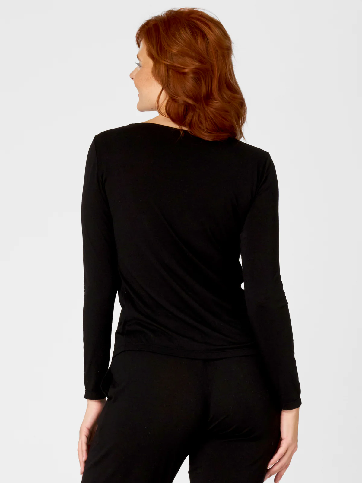 Bluzka z dekoltem w łódkę modal & wełna merino - 3 sploty - Image 3