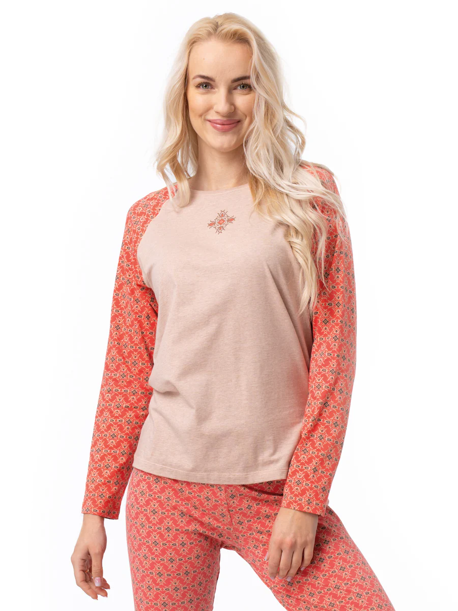 Wygodna pizama damska z rękawem typu reglan - Image 4