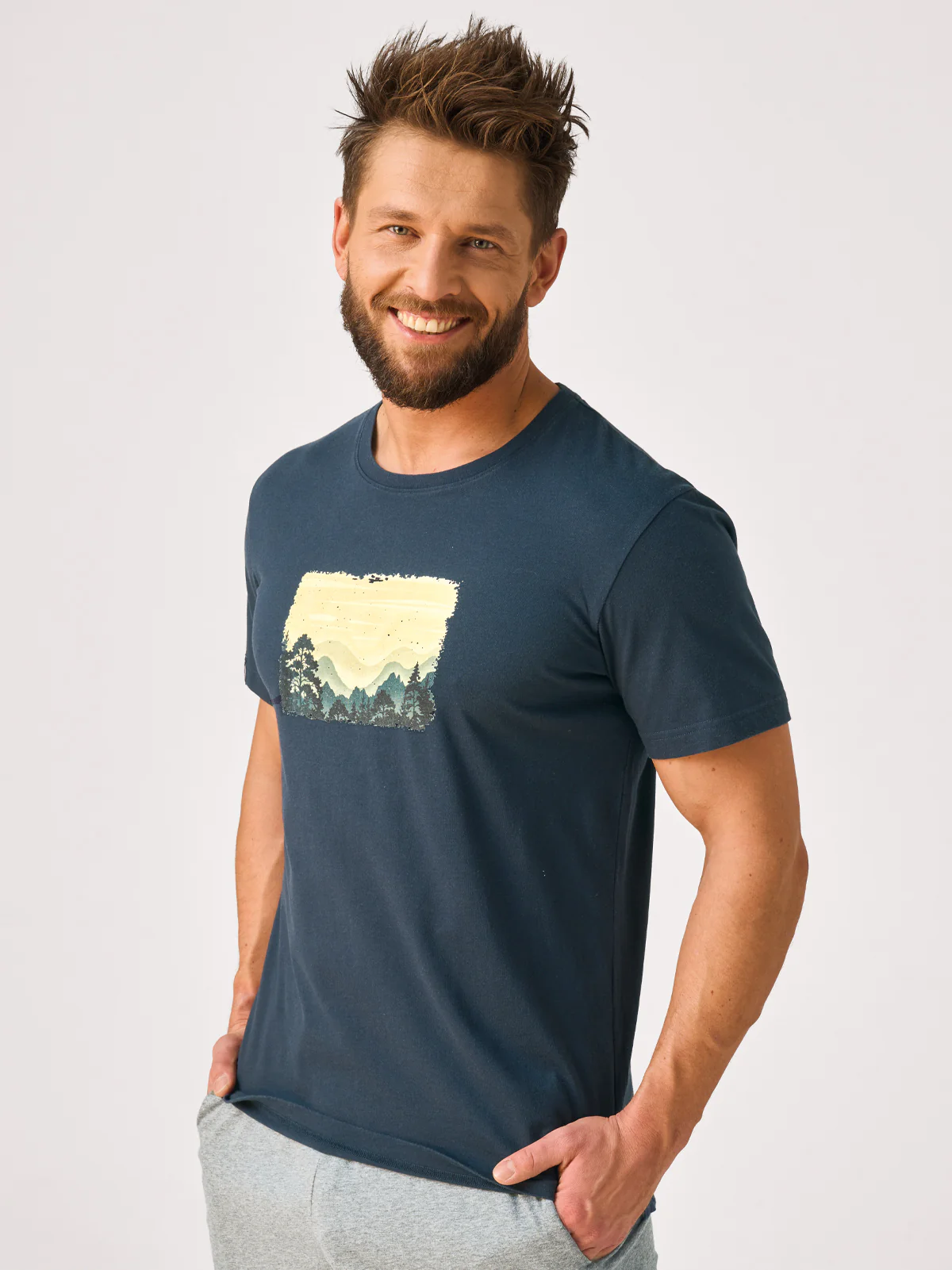 Męska piżama z krótkim rękawem 100% Bawełny - do 4XL