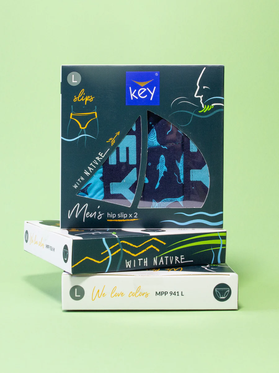 Slipy męskie Key z motywem ryb 2 -pak - Image 3