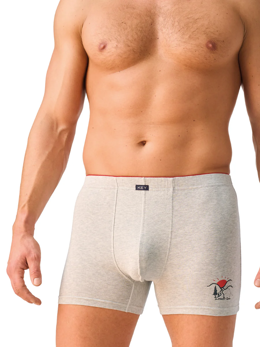 Bawełniane gładkie męskie bokserki z motywem gór (do 4XL) - Image 3