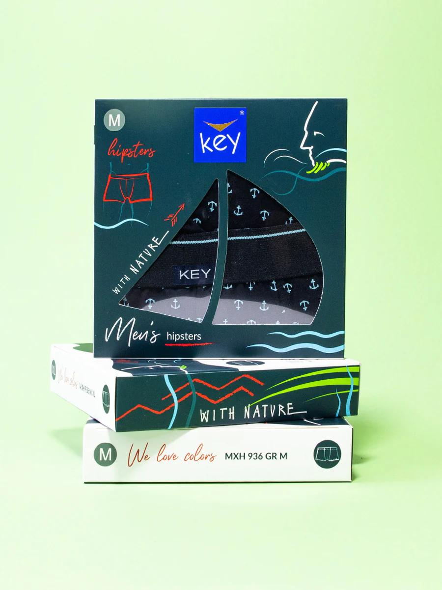 Bawełniane bokserki męskie Key – wzór w kotwice - Image 3