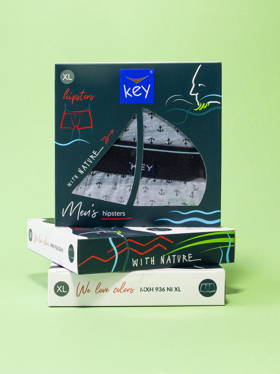 Bawełniane bokserki męskie Key – wzór w kotwice - Image 4