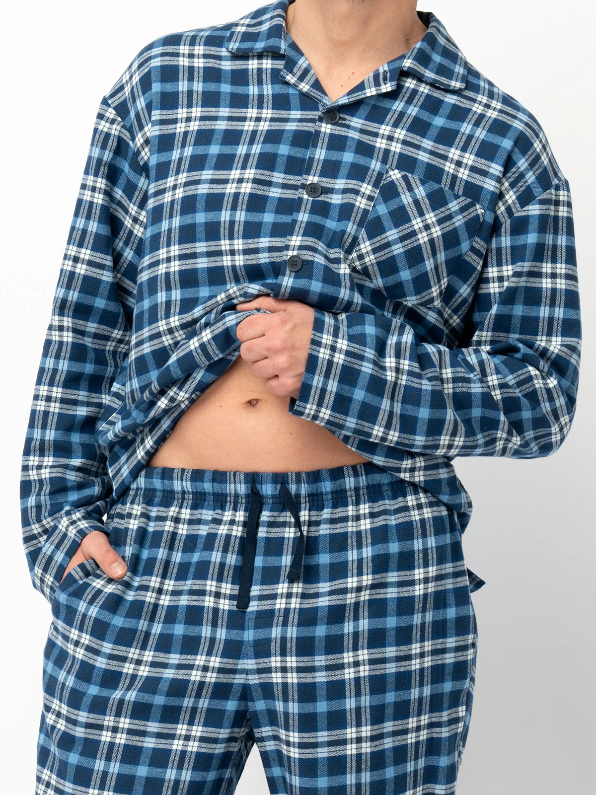 PIŻAMA MĘSKA FLANELOWA W KRATĘ - Image 5