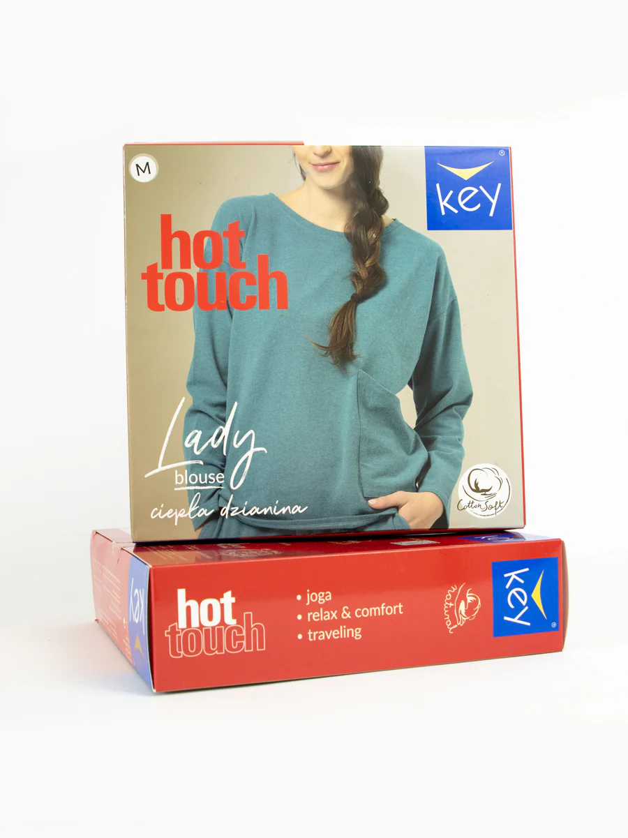 Wygodna i ciepła bluza domowa - HOT TOUCH - turkusowa - Image 7
