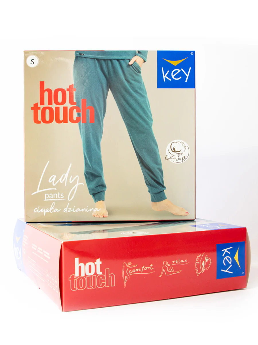 Wygodne i ciepłe spodnie domowe HOT TOUCH- szary melanż - Image 3