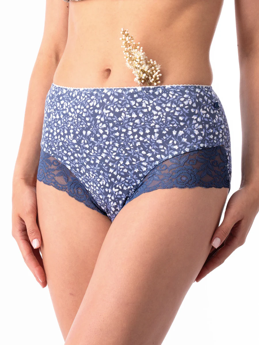 Wysokie majtki maxi bikini w kwiatowy wzór 2szt - Image 3