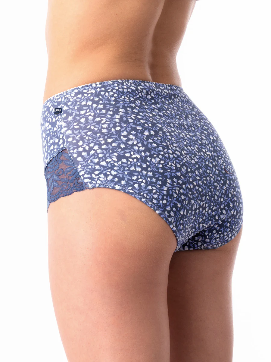 Wysokie majtki maxi bikini w kwiatowy wzór 2szt - Image 4