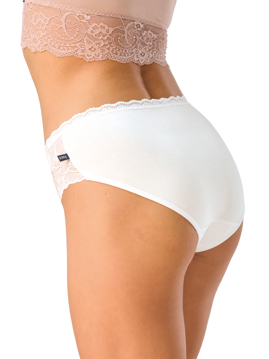 Zmysłowe koronkowe majtki midi bikini 2szt. - białe - Image 4